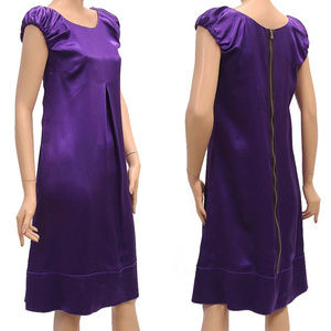 NWT Dolce & Gabbana royal purple Silk dress 12/46